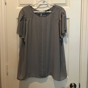 Banana Republic Grey Pleated Top