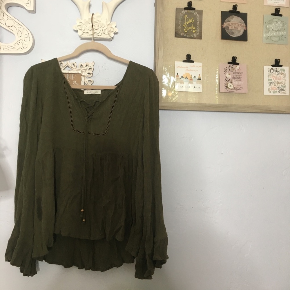 Navy Green Long Sleeve