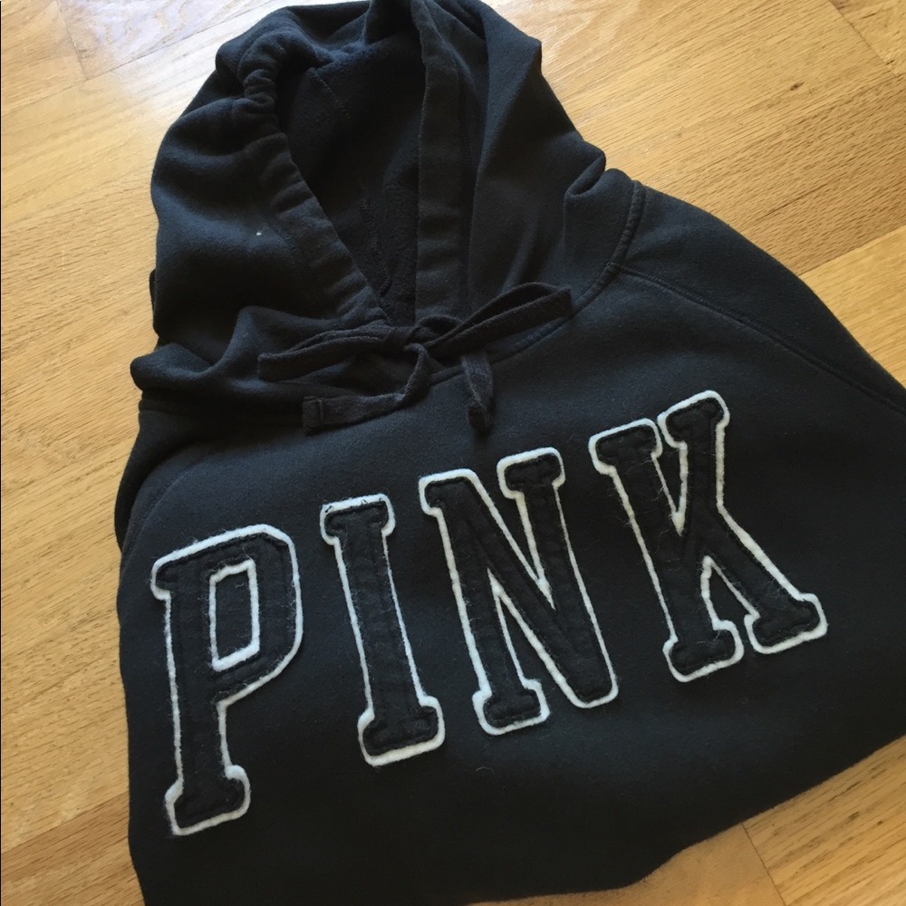 Black Victoria Secret PINK hooded sweatshirt