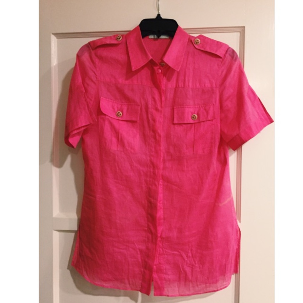 Chanel linen button up blouse
