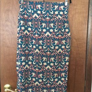 Zara Floral Print Midi Pencil Skirt