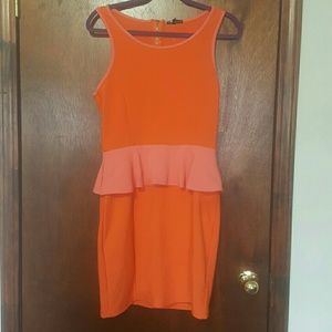 Orange Peplum Dress