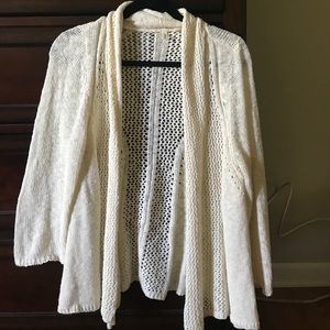 3/4 Sleeve Cream Cardigan