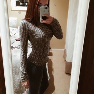 Aeropostale Prince&Fox Ribbed Mock-Neck Pullover