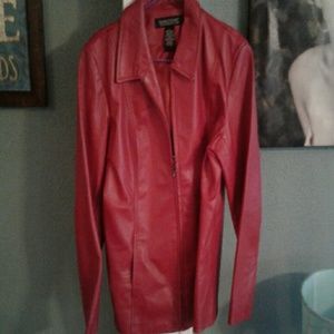 Red leather jacket