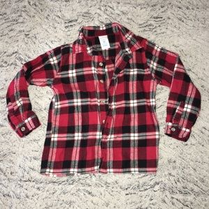 Boys Red Plaid Flannel Shirt