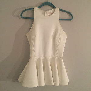 H&M White extreme peplum tank