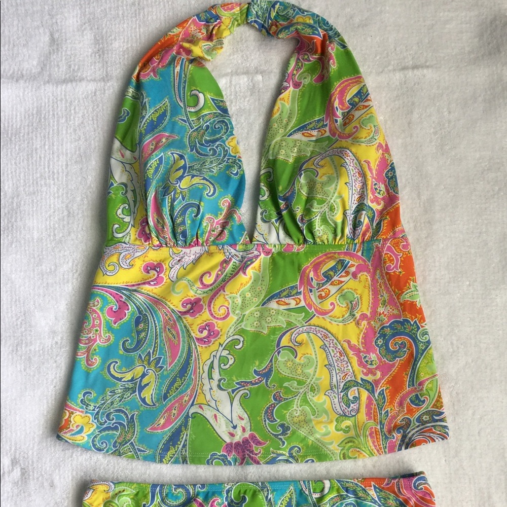 Ralph Lauren Paisley Halter Top Tankini Size 10