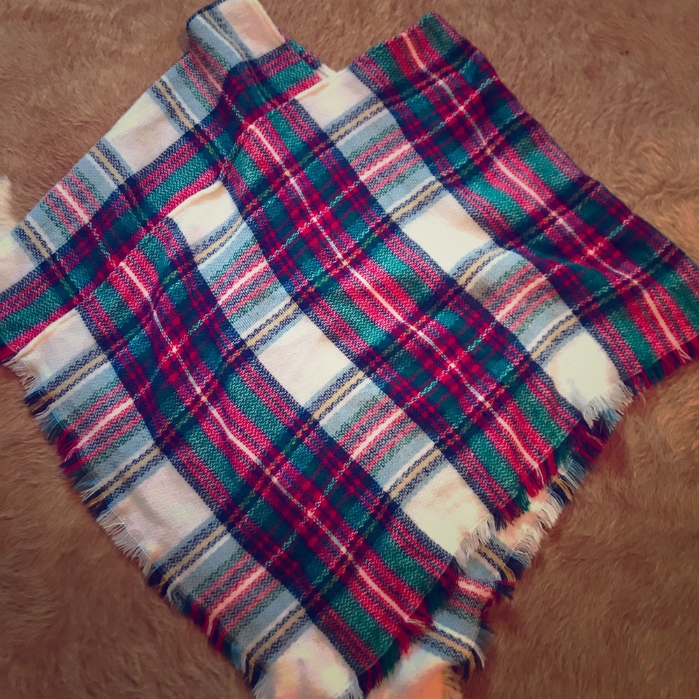 Plaid poncho