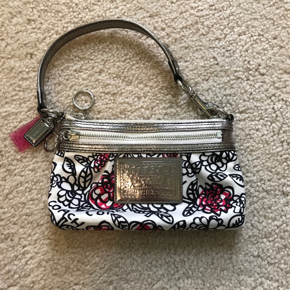 Coach Poppy Floral Graffiti Glam large wristlet
