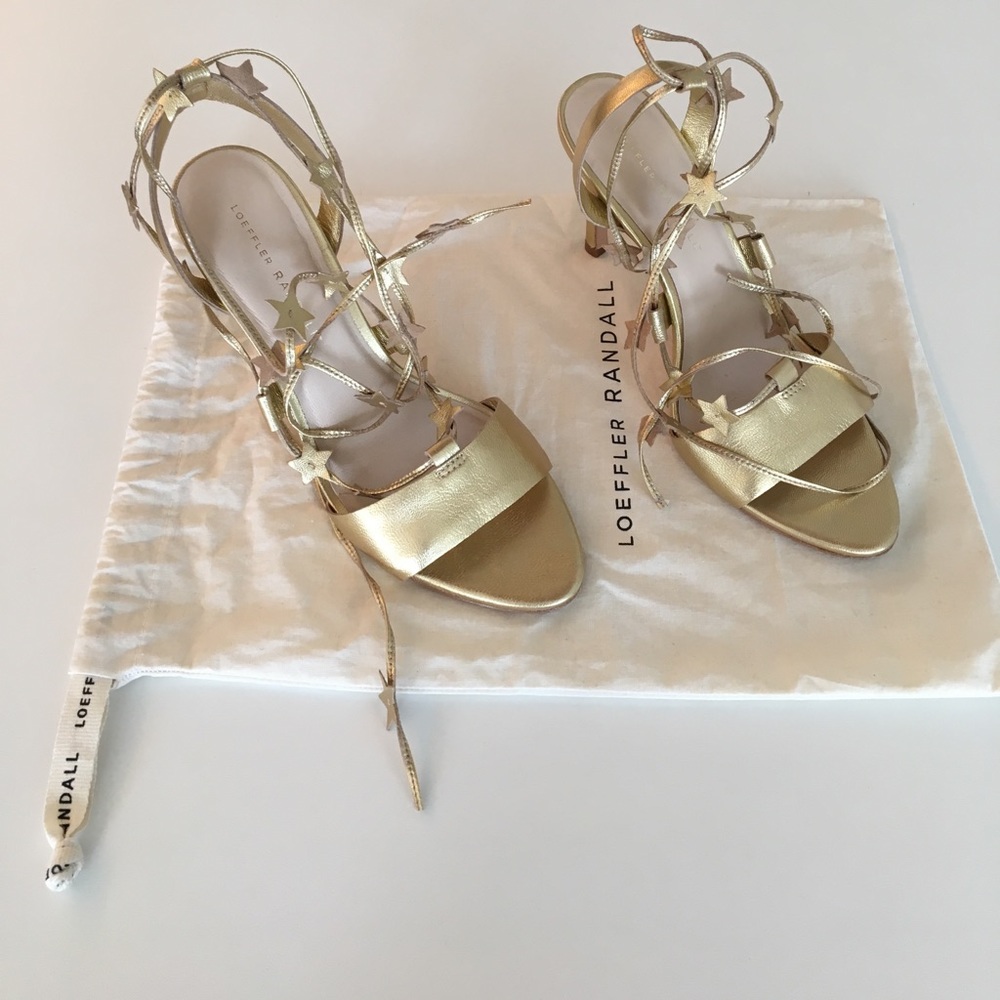 Gold Loeffler Randall Arielle Ankle Wrap Sandals