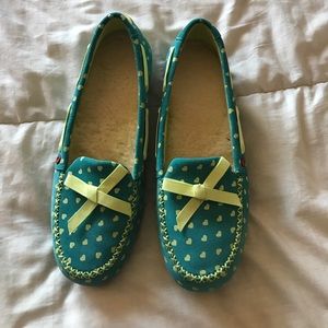Uggs- I love ugg "heart belle print" moccasins