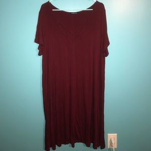 Burgundy/maroon shift dress