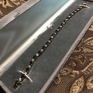 Genuine sapphire and diamond bracelet