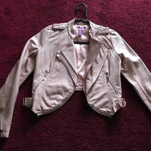 Baby Pink Leather Jacket