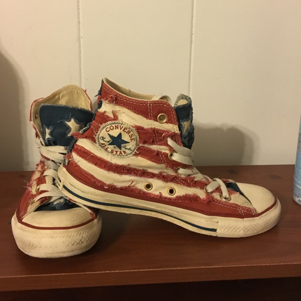 Converse high tops (red,white, blue) trainers