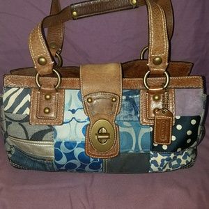 Coach Denim Patchwork Handbag