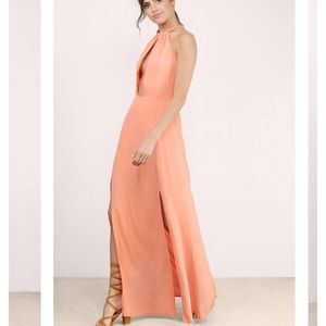 Peach Cut-out Maxi Dress