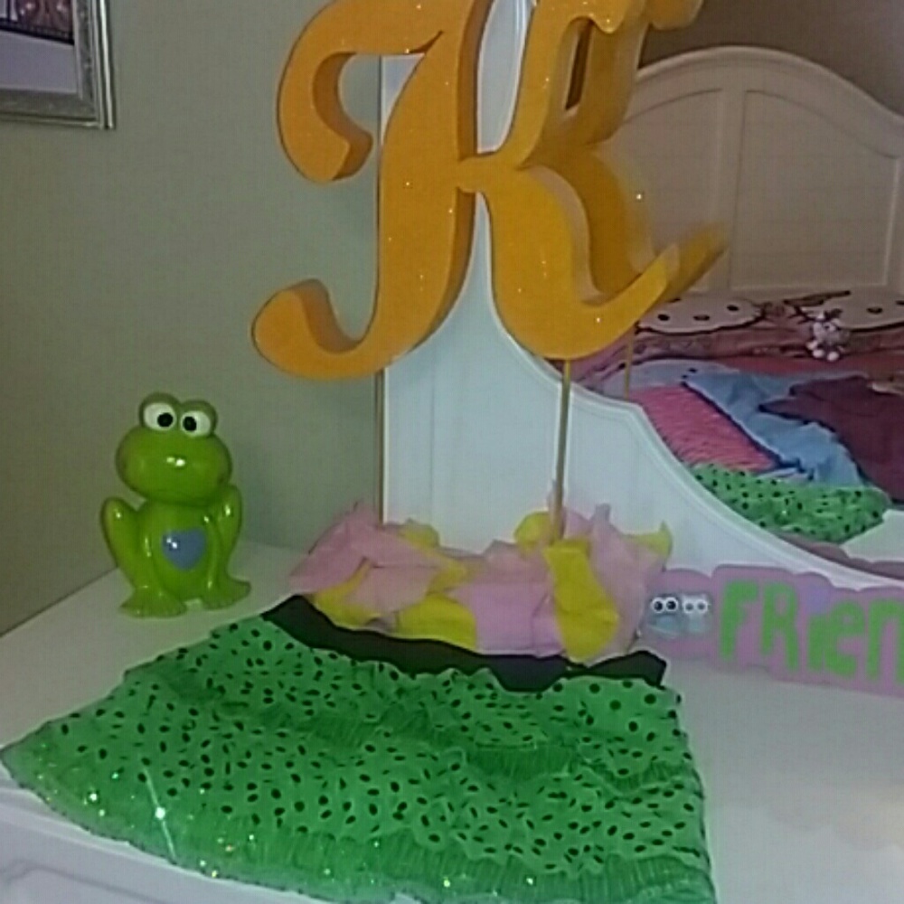 Lime Green and Black Polka Dot Justice Skort