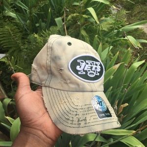 Custom Bleached "New York Jets" Dad Hat FINAL SALE