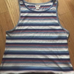 slightly cropped high neck tank top