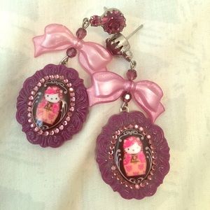 Tarina Tarantino Pink Head Earrings - Russian Doll