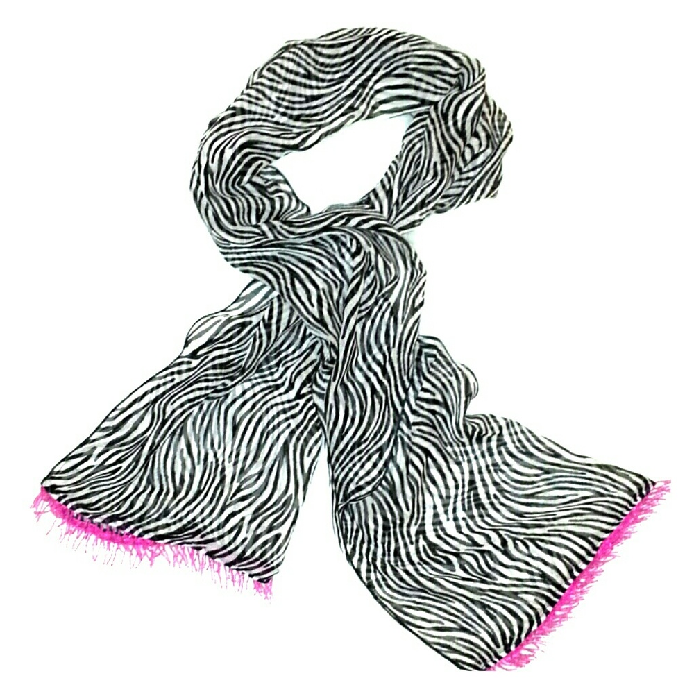 Zebra Polyester Scarf. NWNT