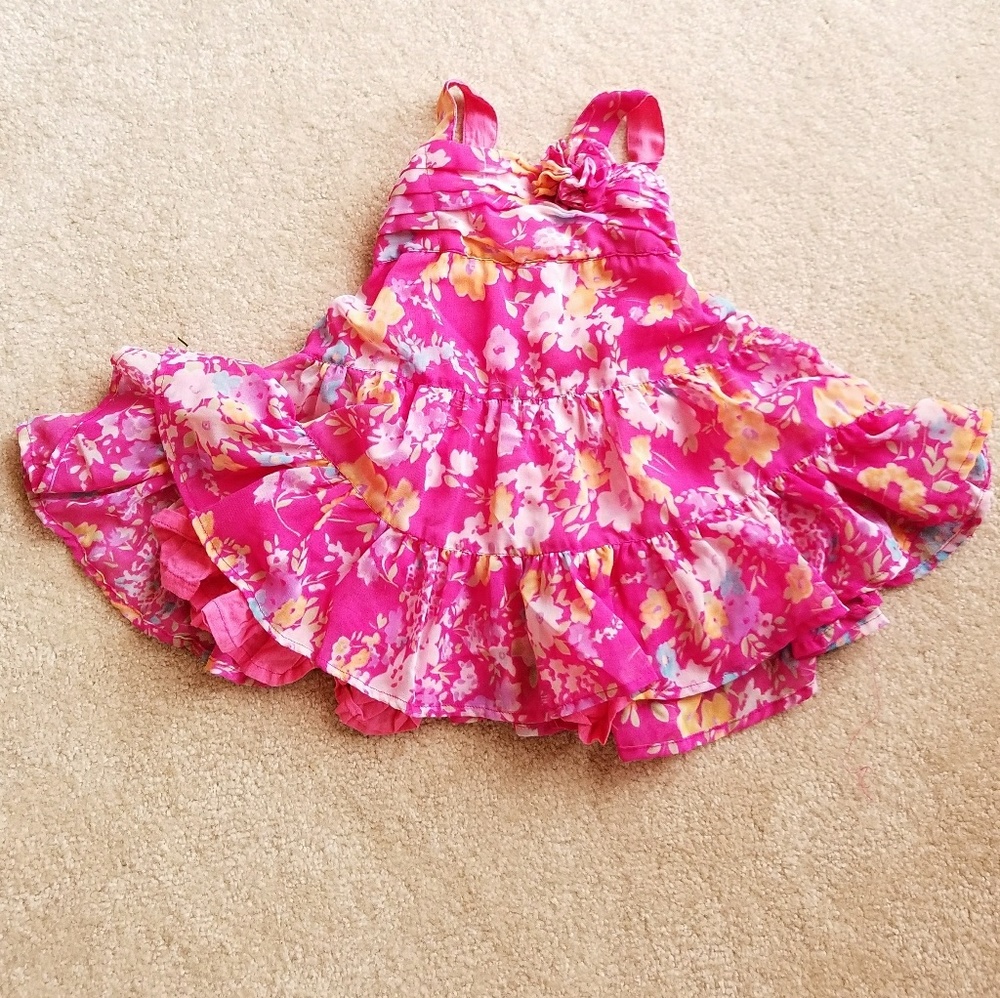Girls casual fuschia dress
