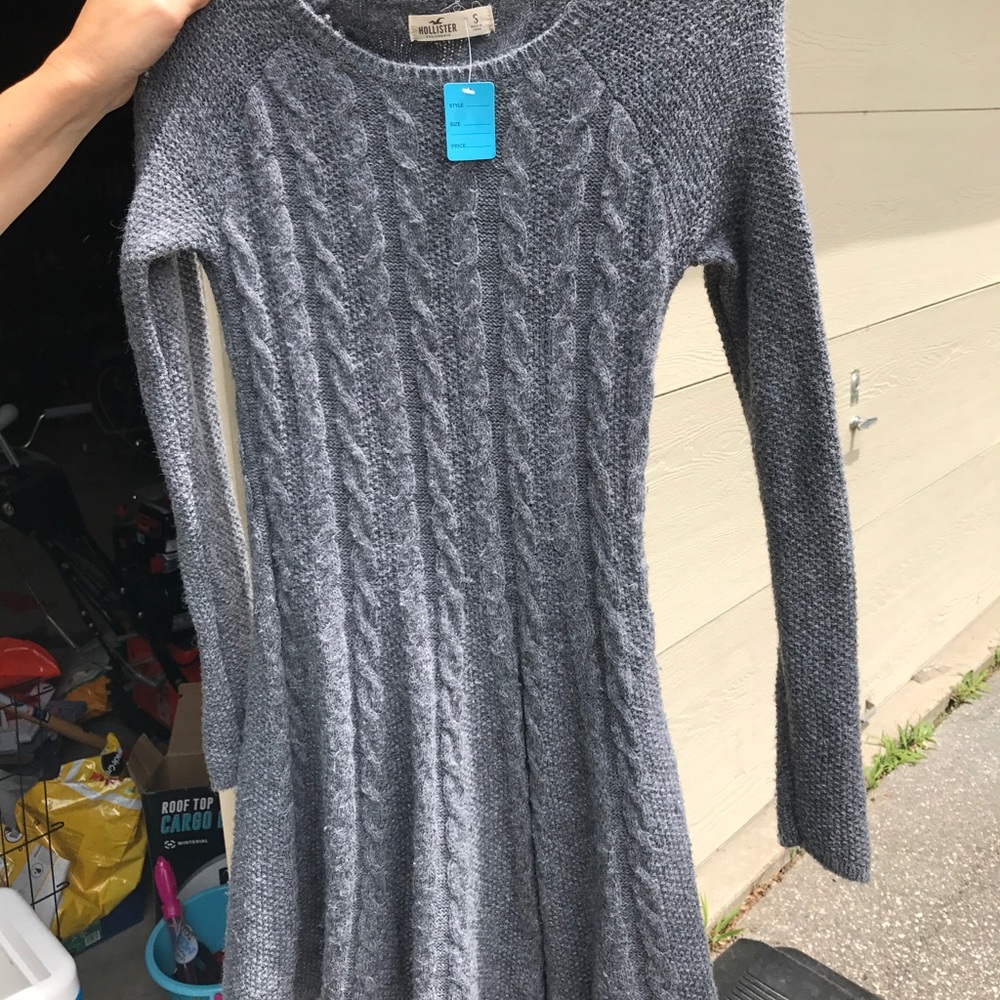 Grey sweater dress