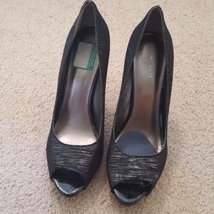 Black and silver heels