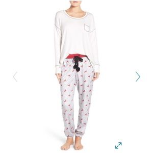 Kensie long deer pajamas & eye mask