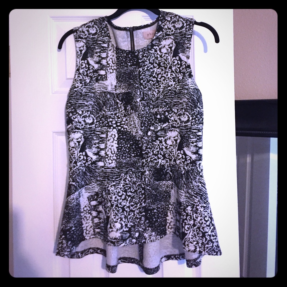 Philosophy peplum sleeveless blouse