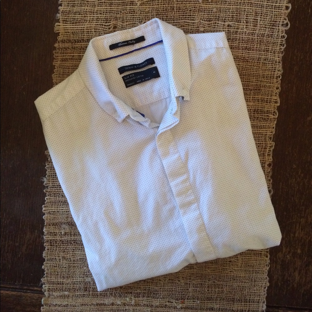 Men's Denim & Flower shirt (M)
