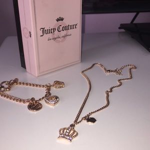 Juicy Couture rose gold bracelet and necklace set
