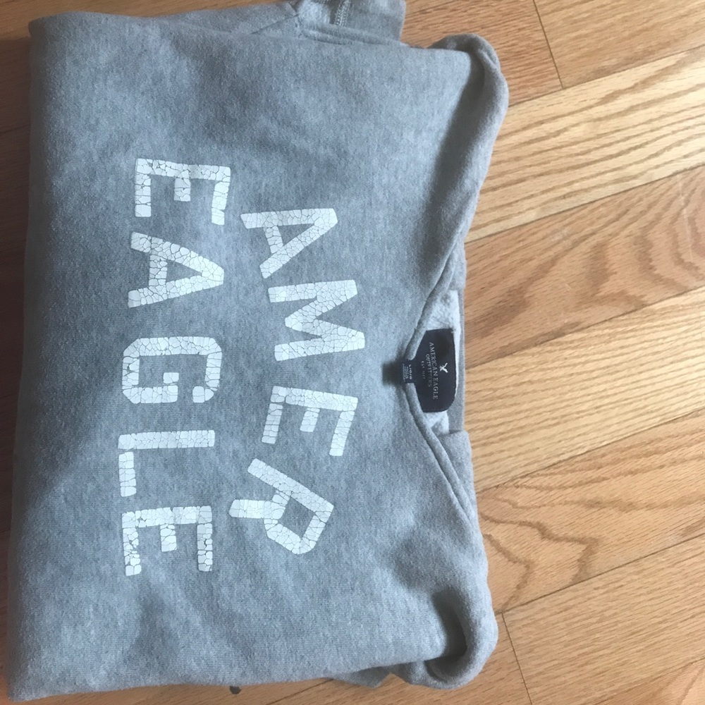american eagle grey hooded sweatshirt