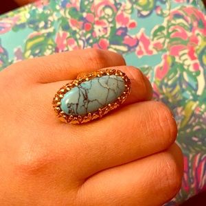 Metal + Stone Turquoise/Gold Ring