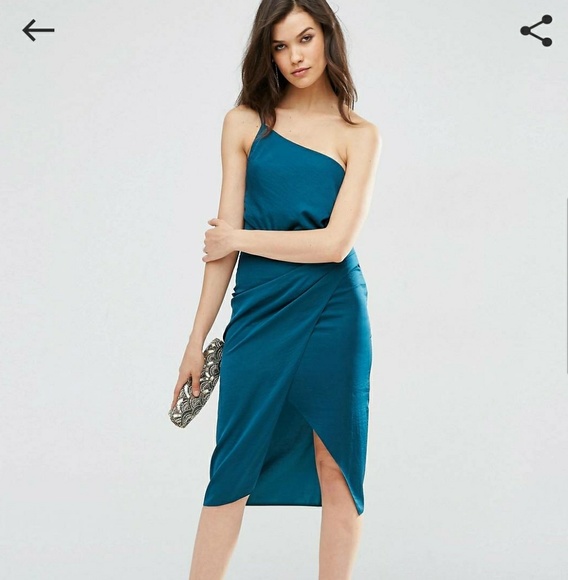 ASOS One Shoulder Drape Dress OUT OF STOCK size 6 - Picture 1 of 3