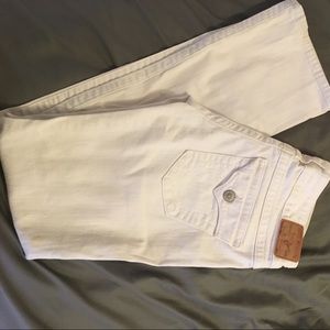 True Religion Billy Straight Leg white Jeans