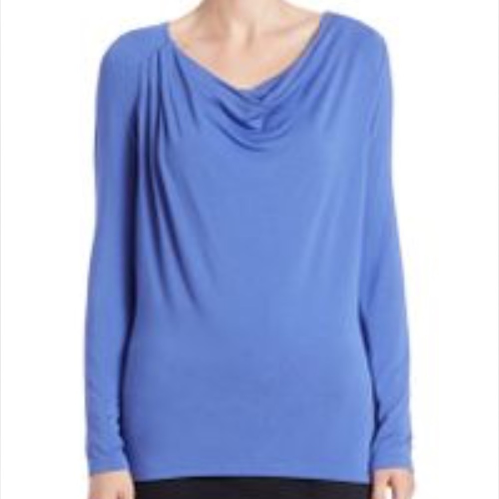 Lord & Taylor cowl neck tee size S light turquoise