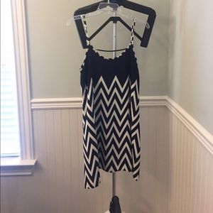 Navy and cream dress