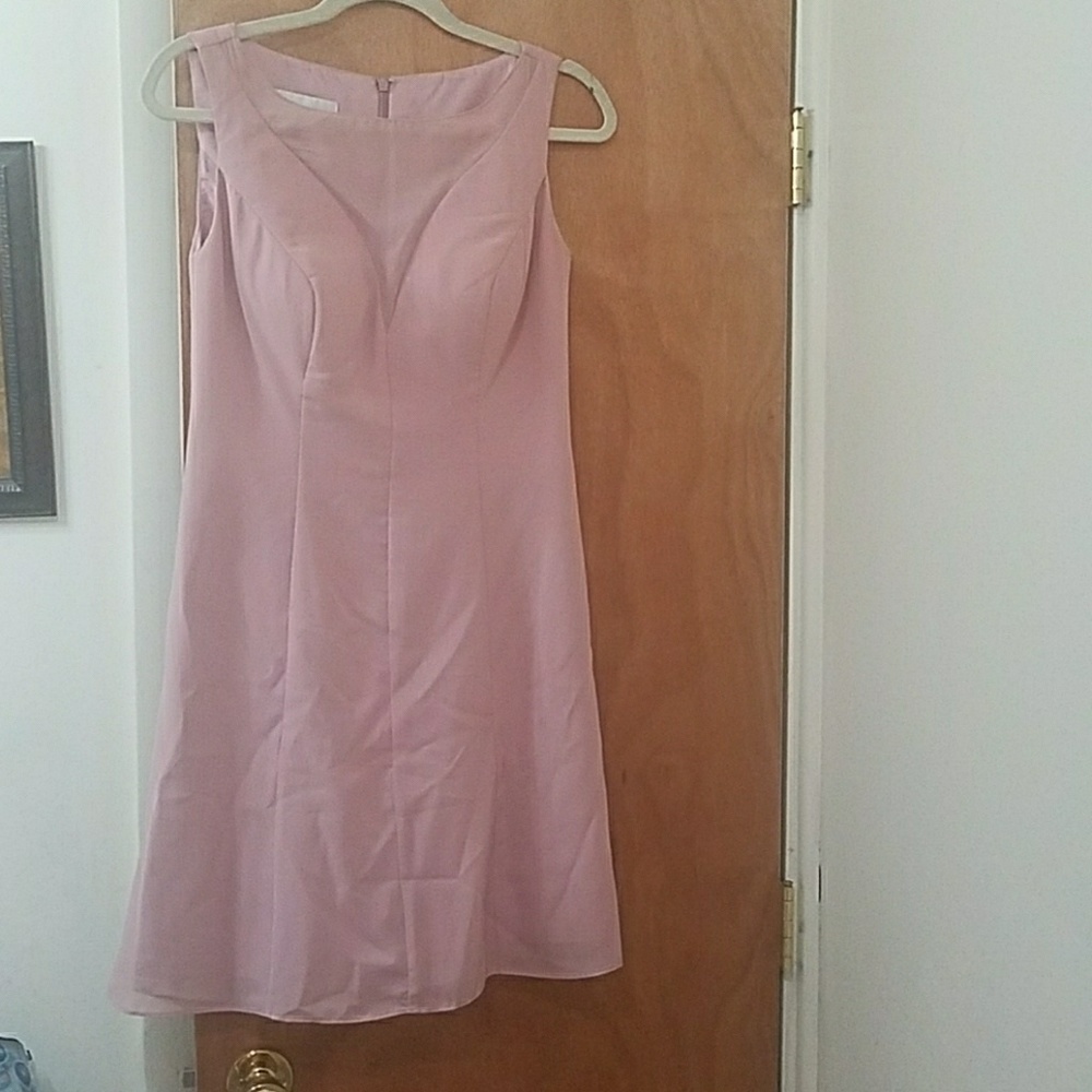 Azazie Dusty Rose Kaya knee length chiffon dress