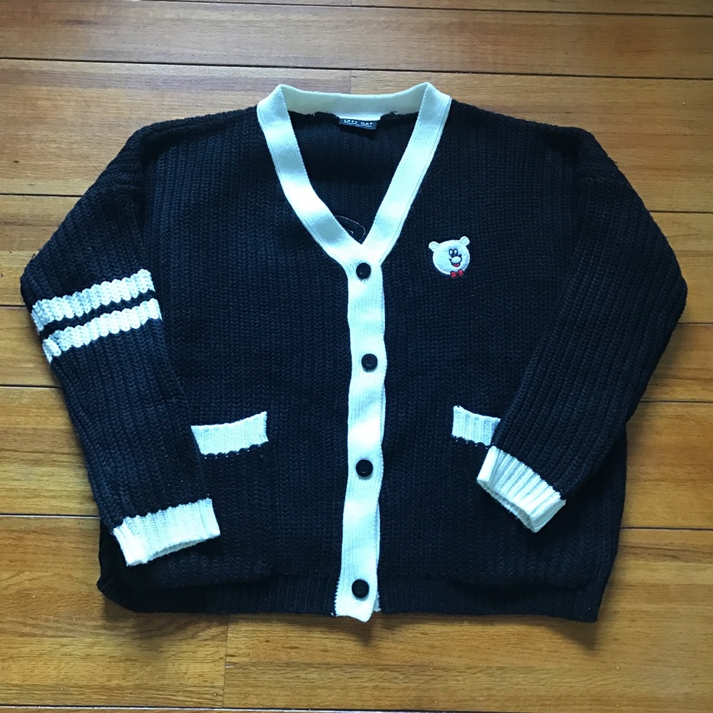 Lazy oaf mono college cardigan RARE