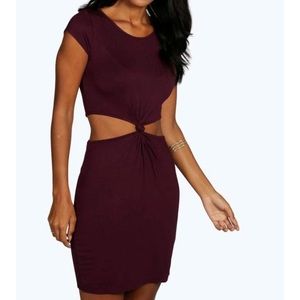 Brand new Cutout Side Cap Sleeve Knot Dress