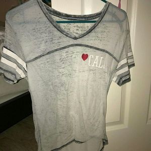 Grey Hi-Lo V-Neck