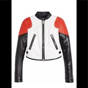 Givenchy Colorblock Lambskin Leather Moto Jacket