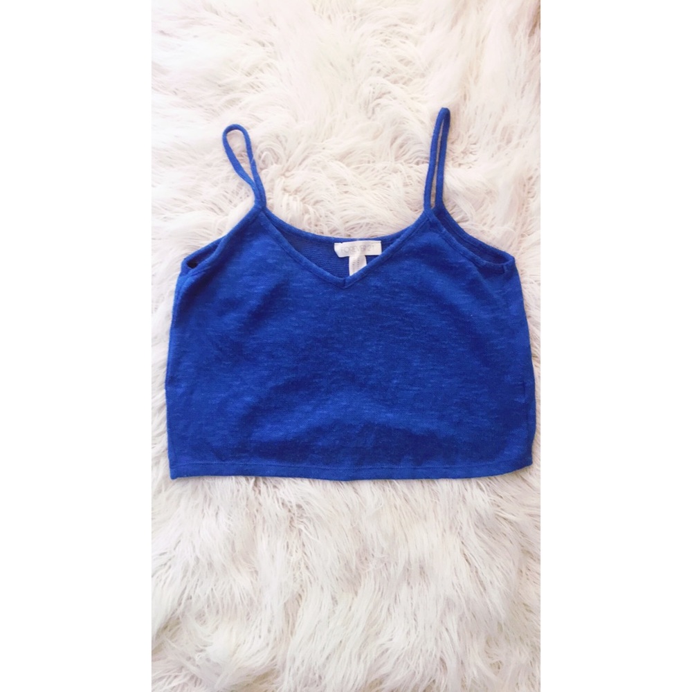 Blue crop top tank