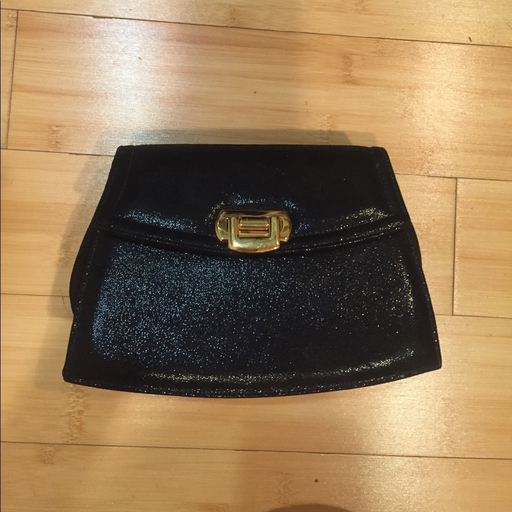 NEIMAN MARCUS black shimmery cross body/clutch bag