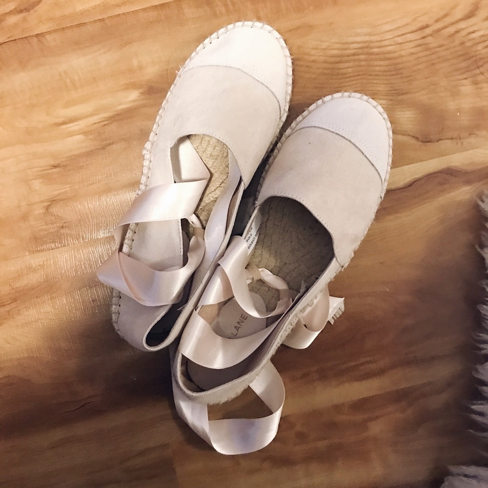NIB suede lace up espadrille. Made in Spain.