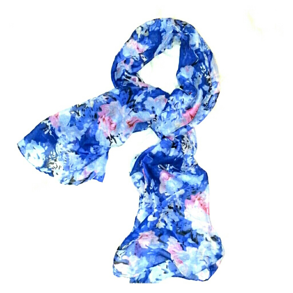 Cotton Blue Multi Scarf.