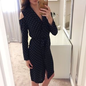 Topshop Polka Dot Belted Shirt Dress